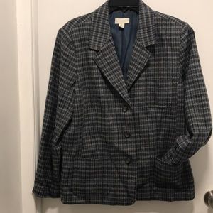 Blue & Gray Plain Jacket w/Gray buttons